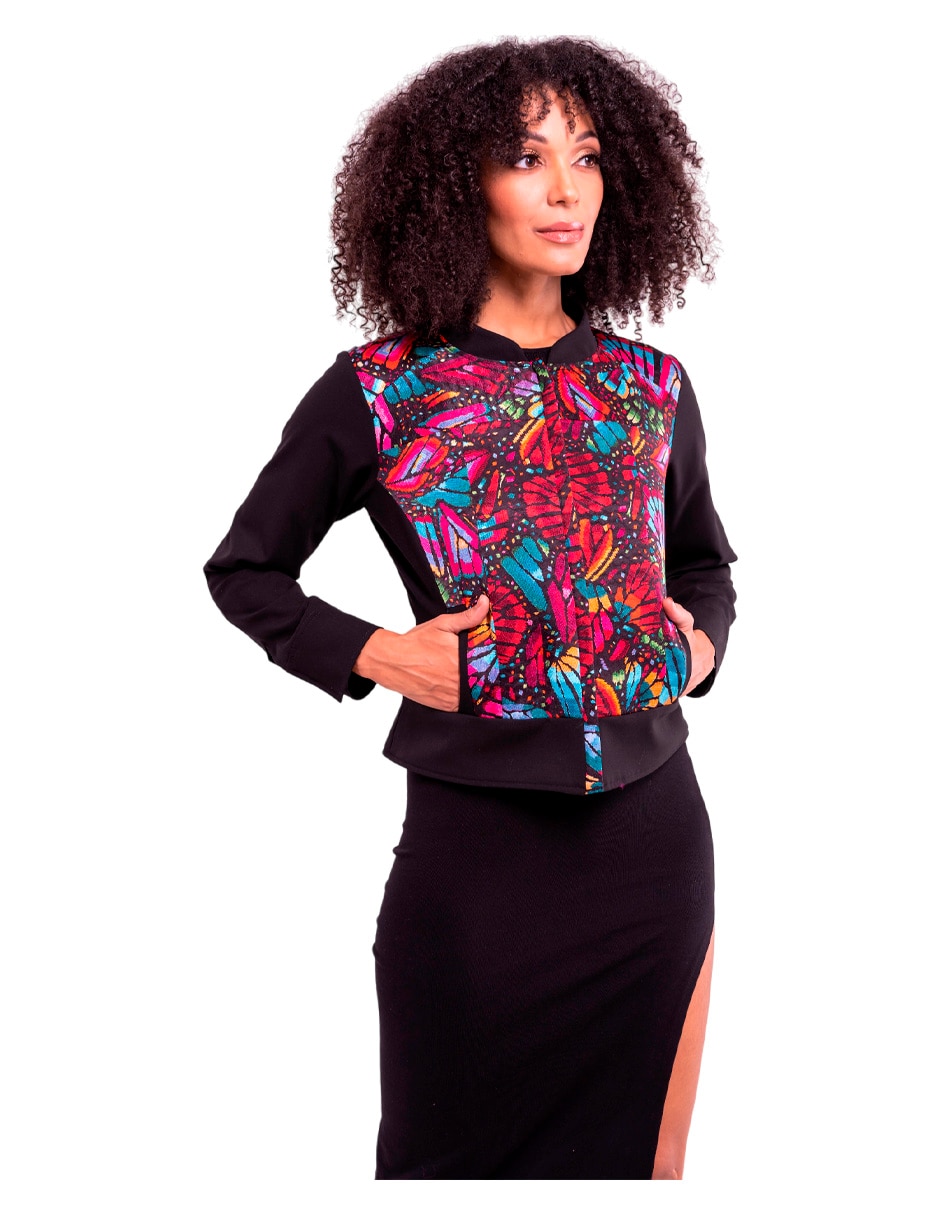 Chamarra bomber Mariposa Bordada para mujer 4