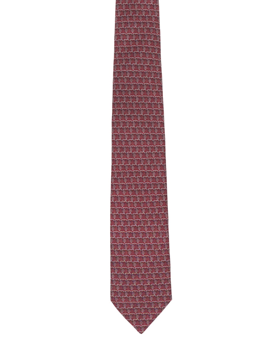 Corbata regular de seda estampado gráfico para hombre