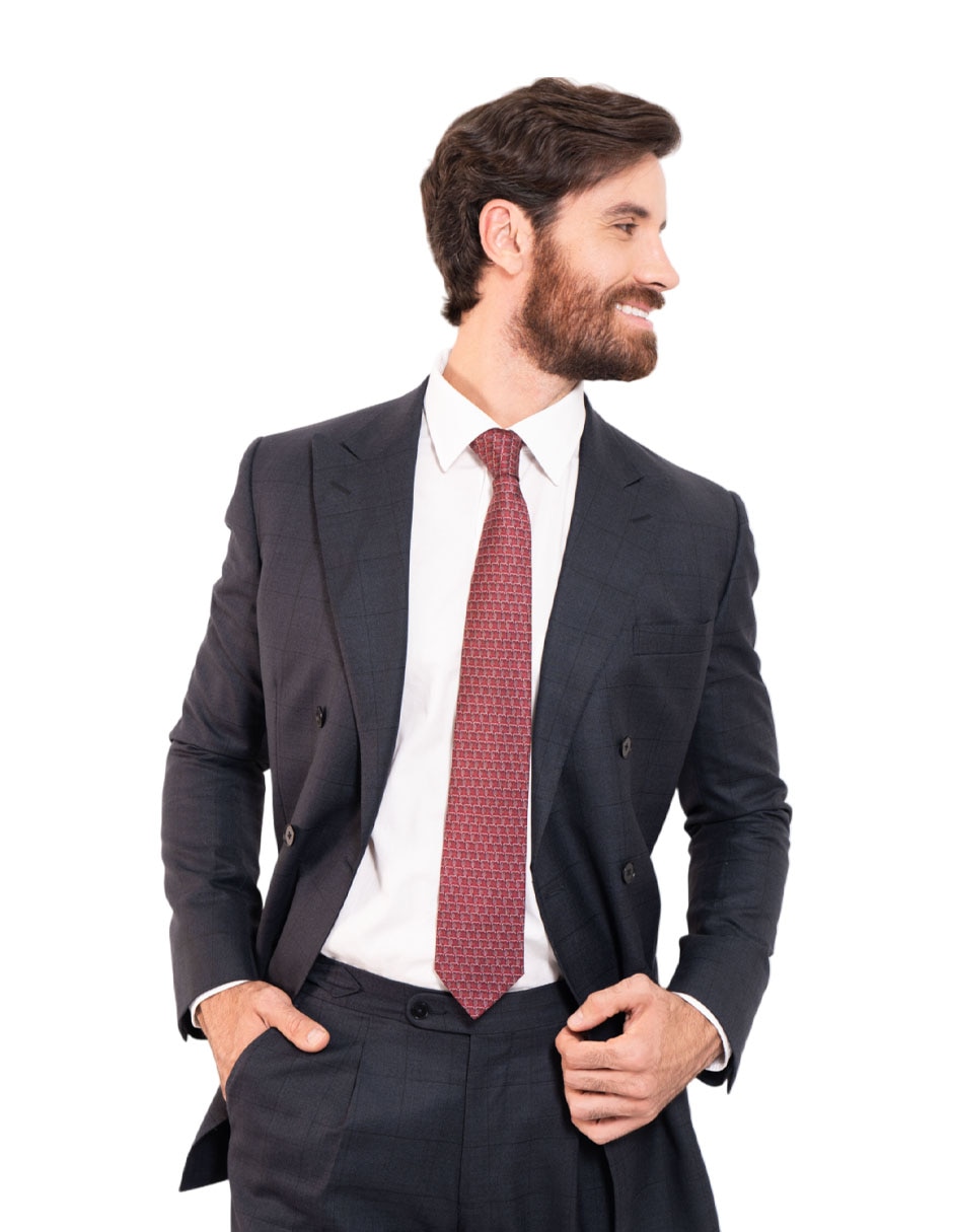 Corbata regular de seda estampado gráfico para hombre 3