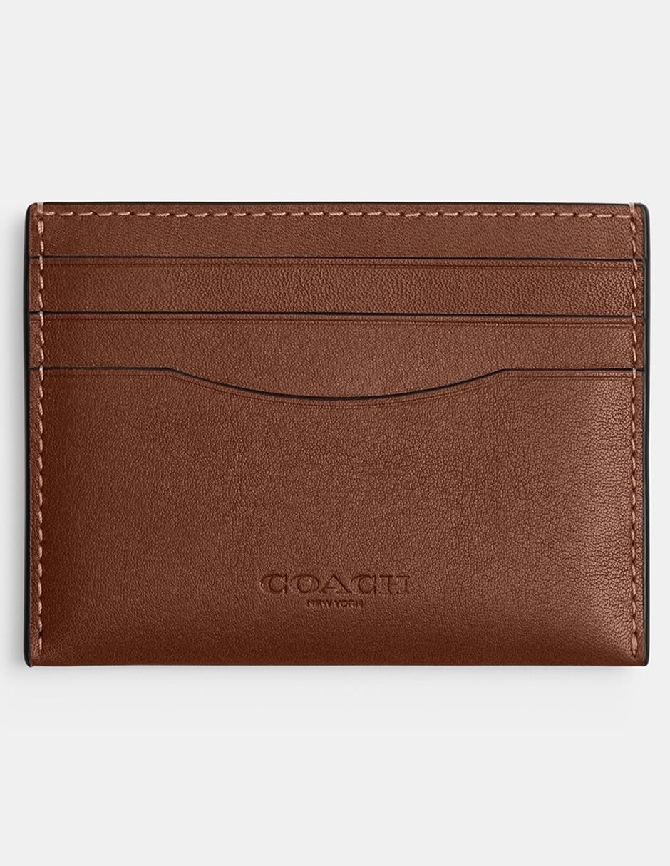 Tarjetero de piel Natural Grain Leather para hombre