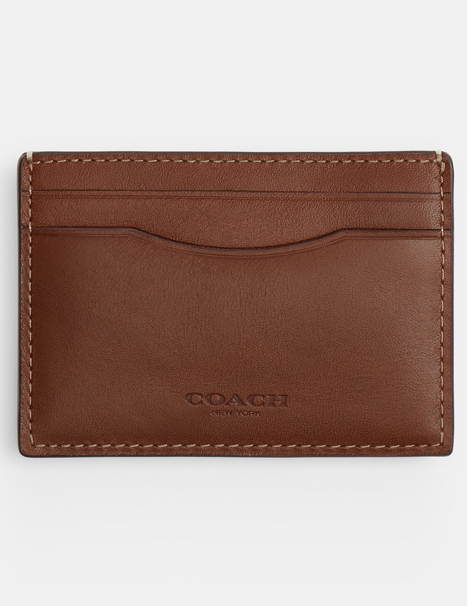Tarjetero de piel Natural Grain Leather para hombre