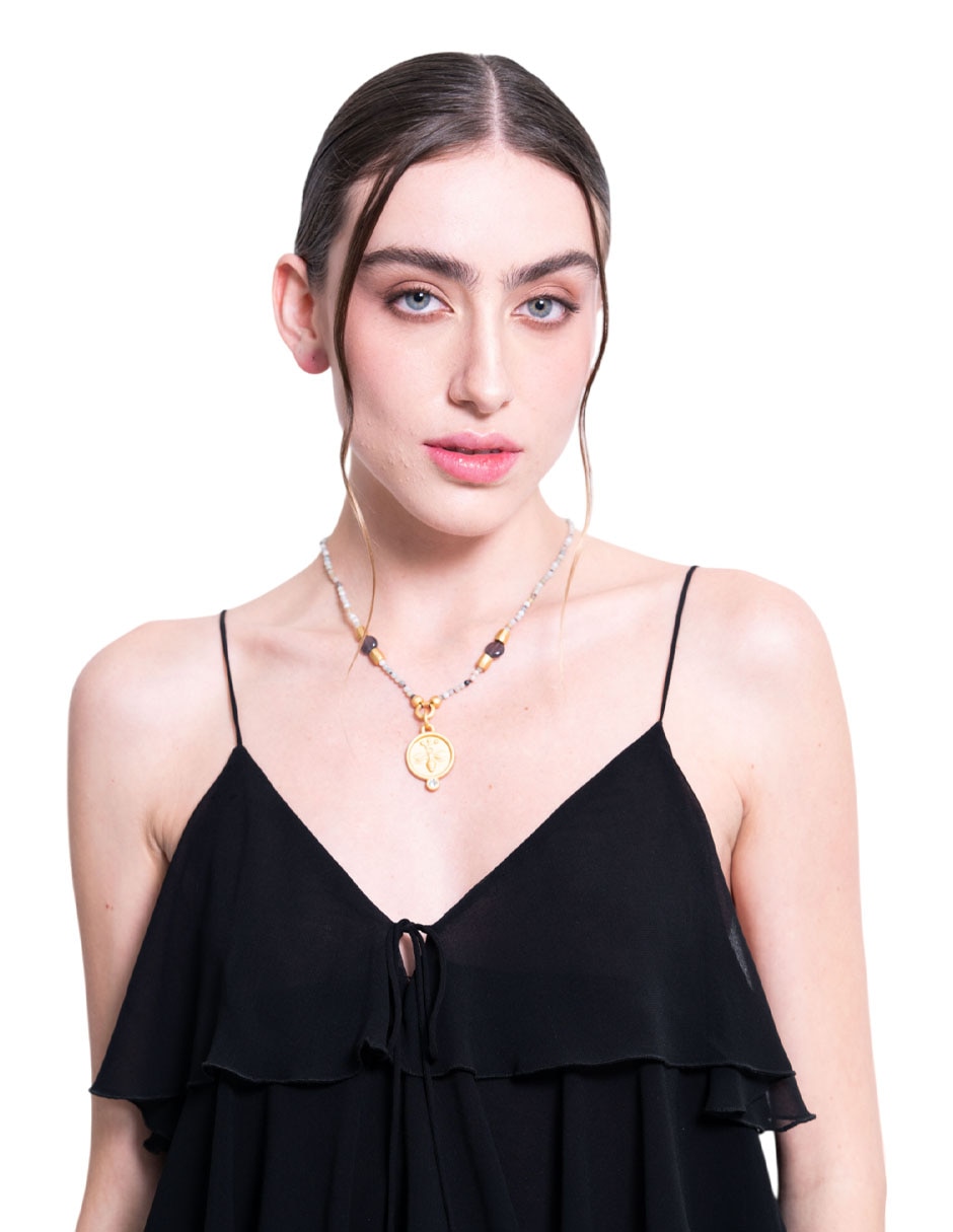 Collar Abeja de baño de oro 24 K 3