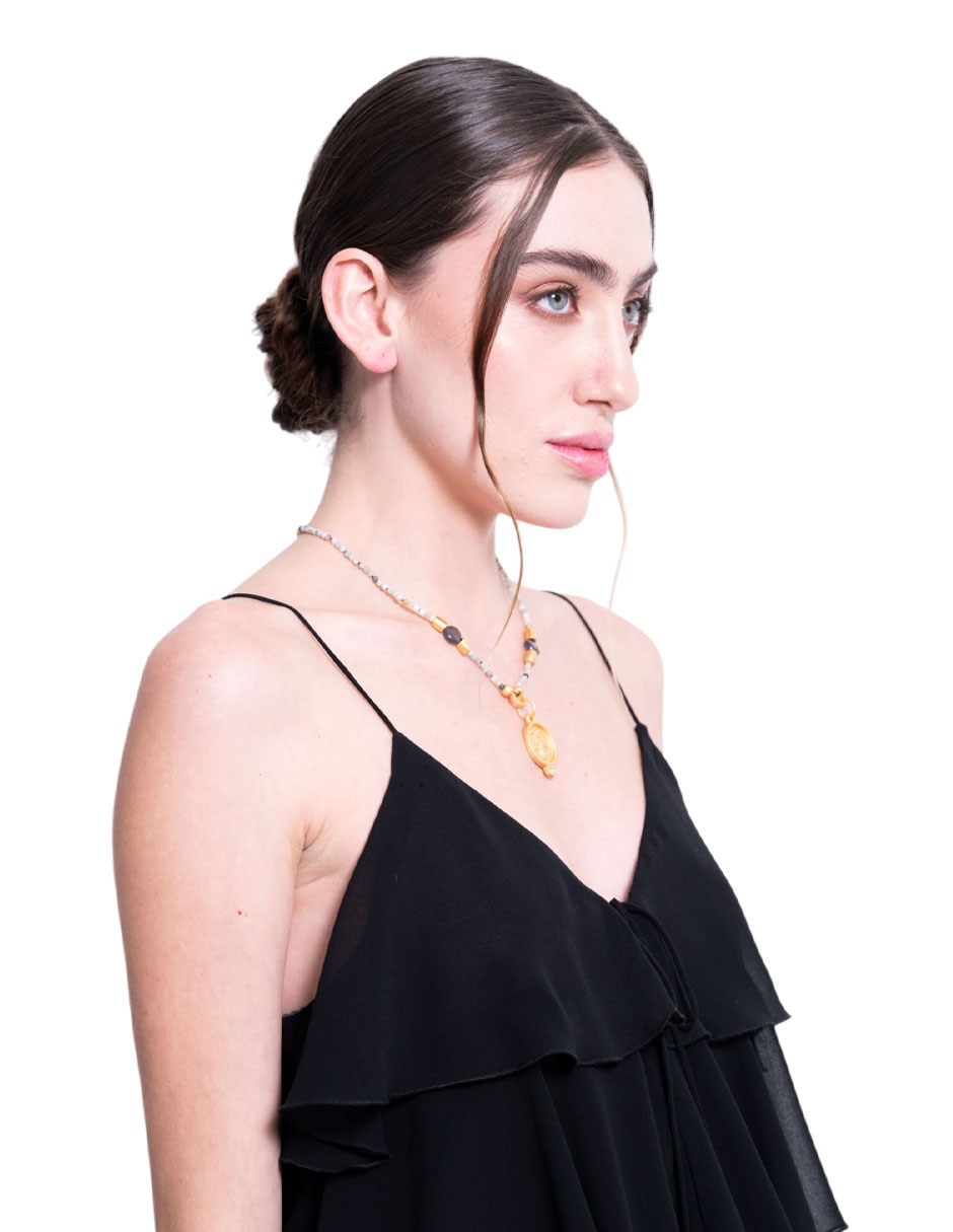 Collar Abeja de baño de oro 24 K 4