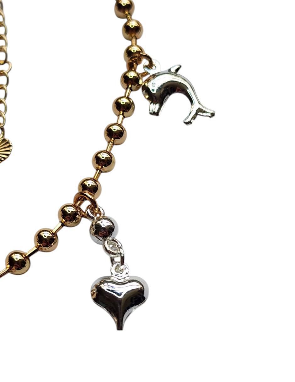 Pulsera de oro laminado 14 k Delfines con acabado brillante 2