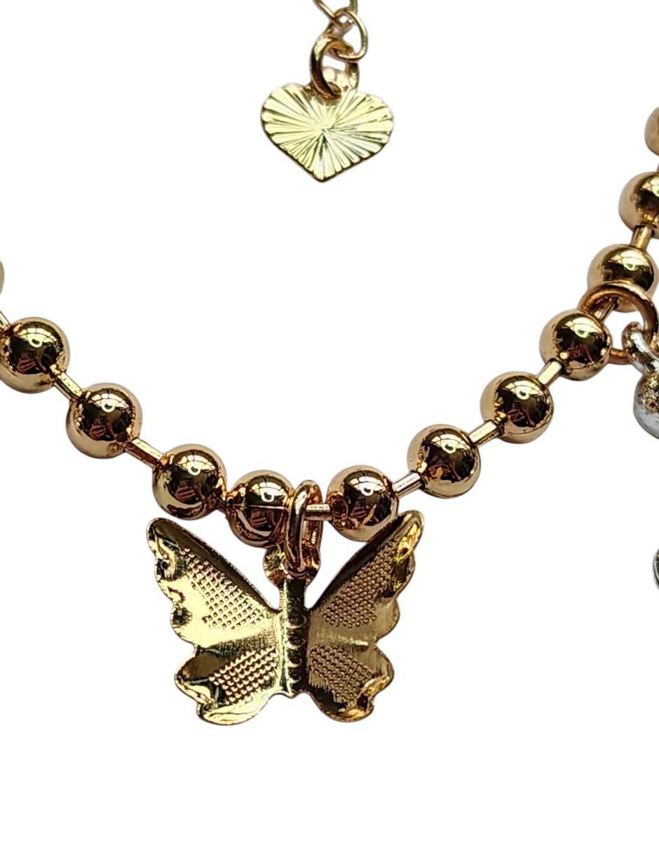 Pulsera de oro laminado 14 k Delfines con acabado brillante 4