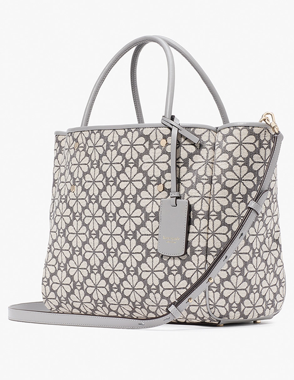 Bolsa tote Flower Jacquard de piel para mujer 3