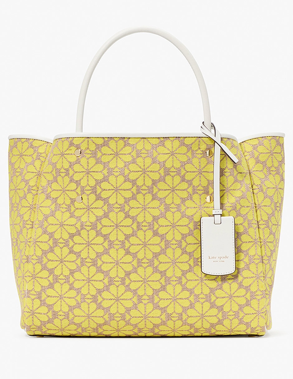 Bolsa tote Flower Jacquard de piel para mujer