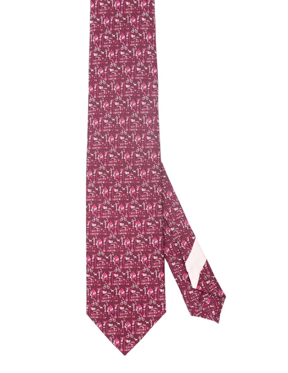 Corbata regular de seda estampada para hombre