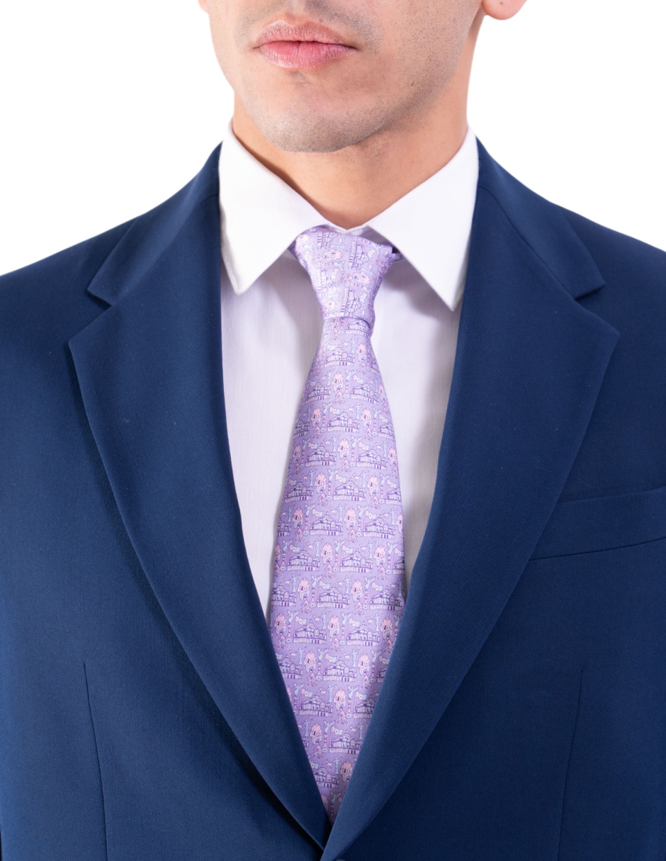 Corbata regular de seda estampada para hombre 3