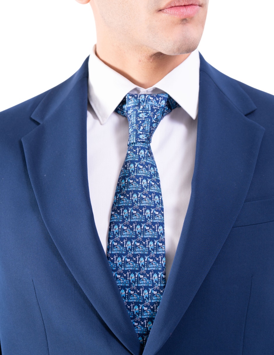 Corbata regular de seda estampada para hombre 3
