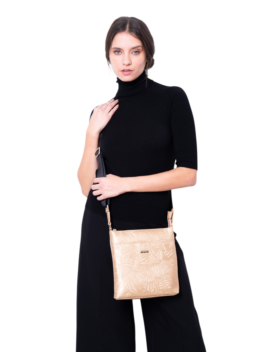 Bolsa messenger Grabado Mariposa para mujer 3