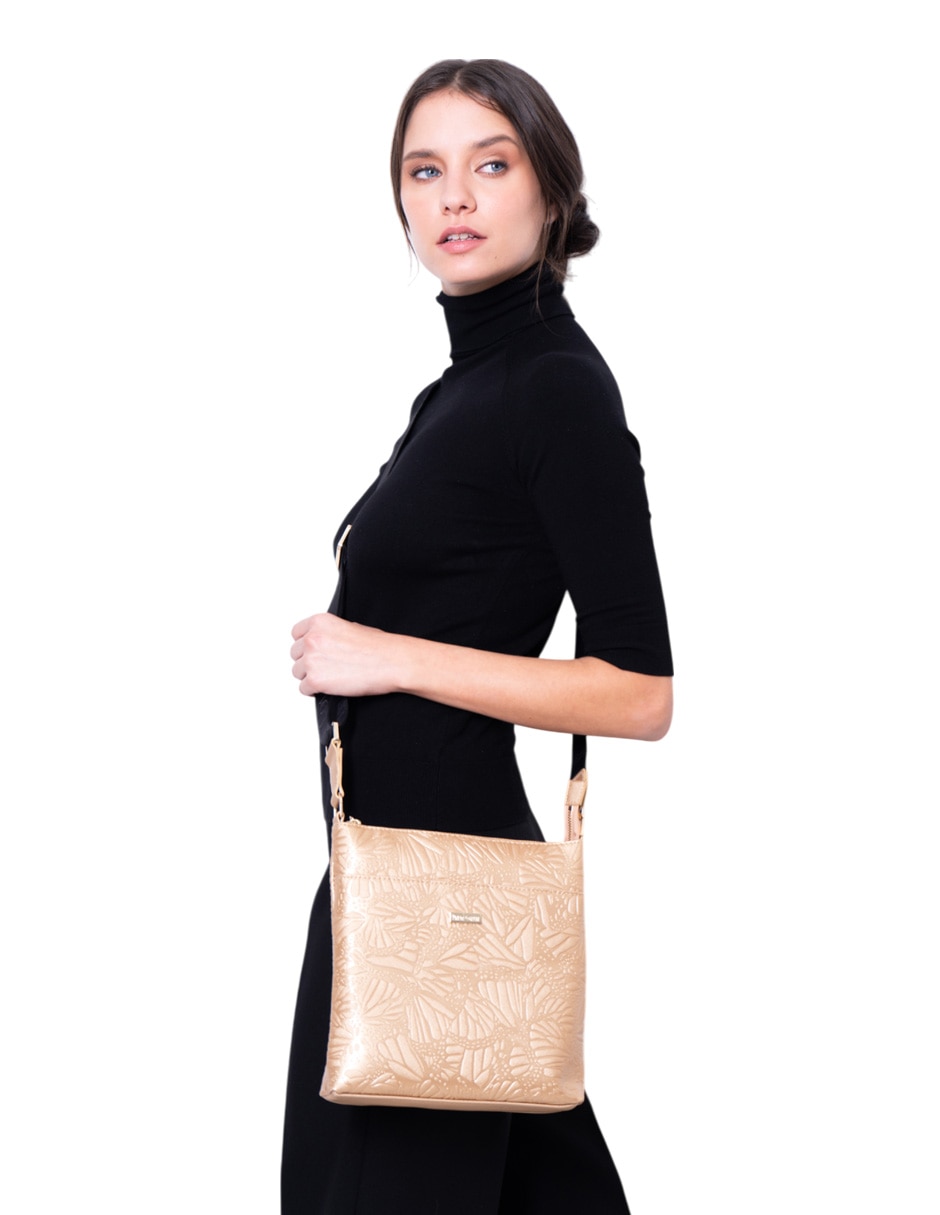 Bolsa messenger Grabado Mariposa para mujer 4