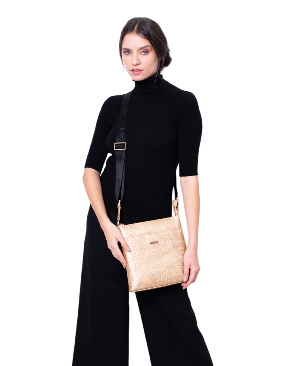 Bolsa messenger Grabado Mariposa para mujer 6