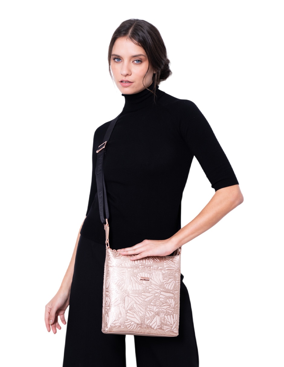 Bolsa messenger Grabado Mariposa para mujer 3