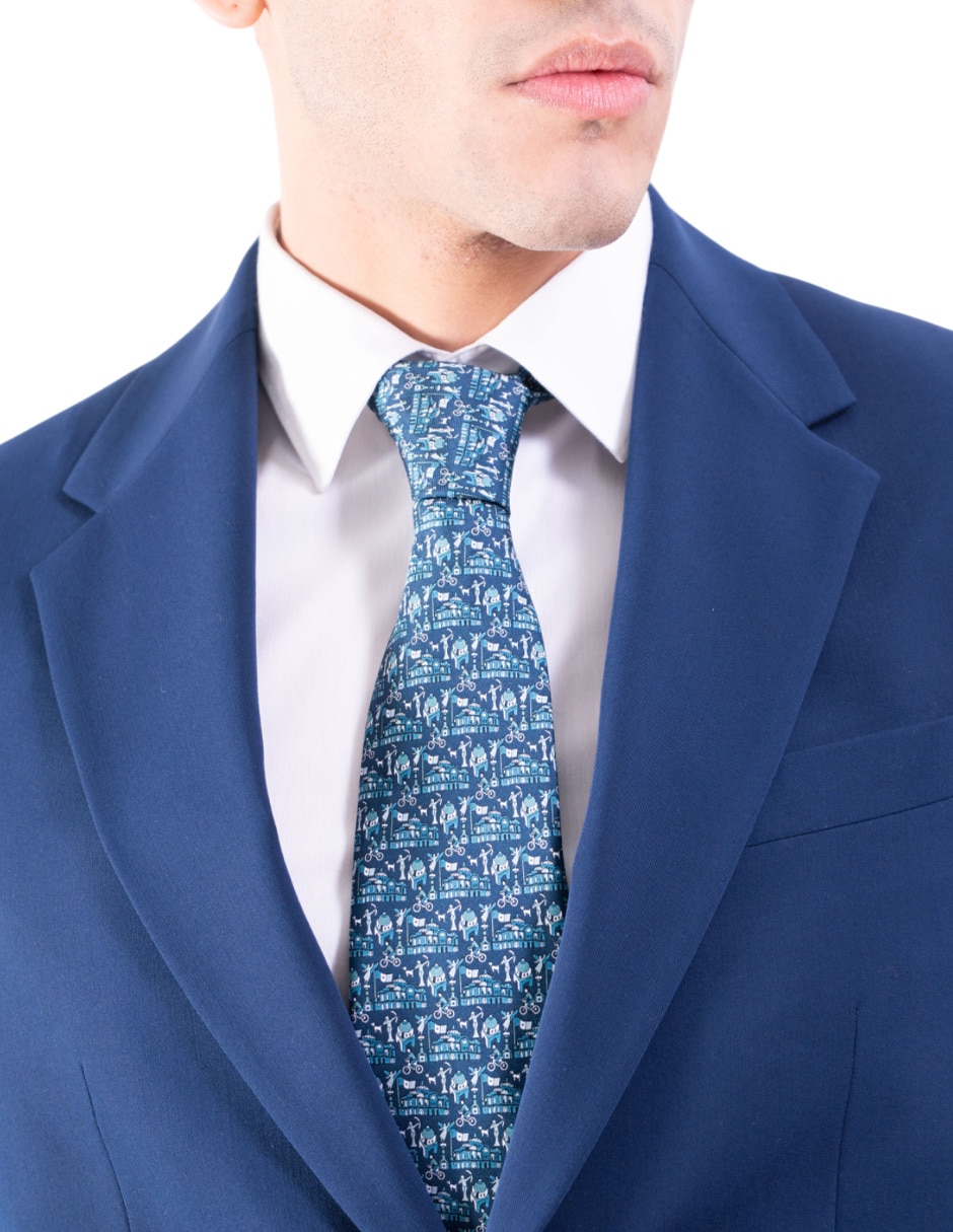 Corbata regular de seda estampada para hombre 3