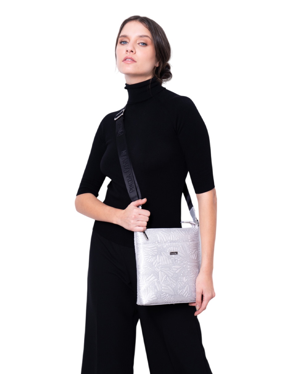 Bolsa messenger Grabado Mariposa para mujer 3