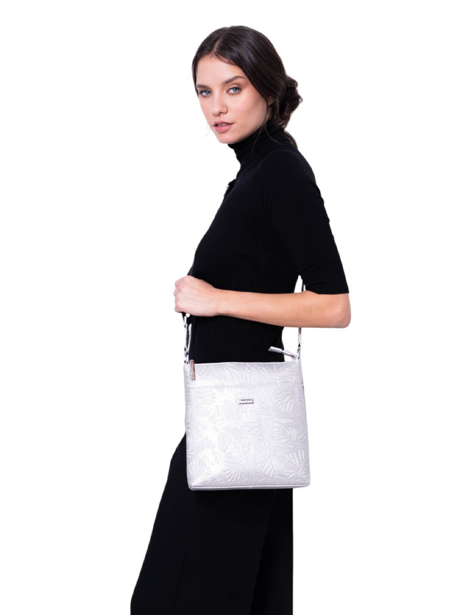 Bolsa messenger Grabado Mariposa para mujer 4