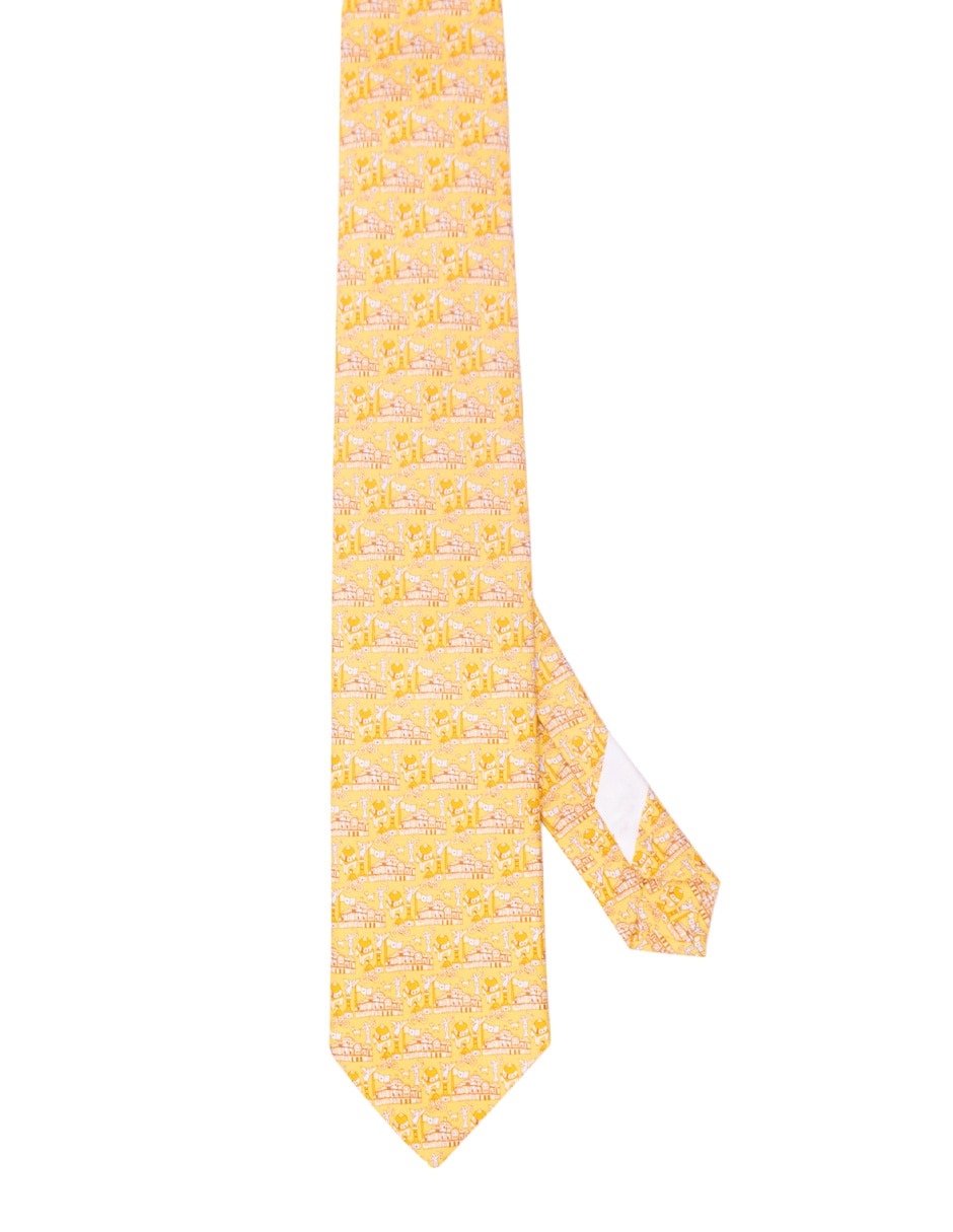 Corbata regular de seda estampada para hombre
