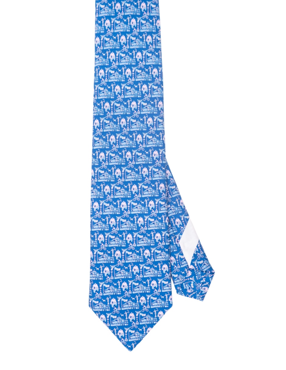 Corbata regular de seda estampada para hombre