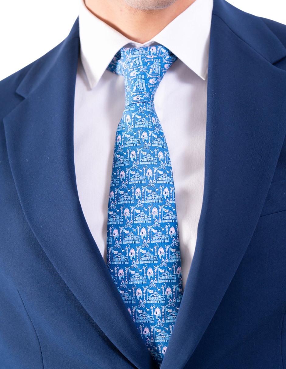 Corbata regular de seda estampada para hombre 3