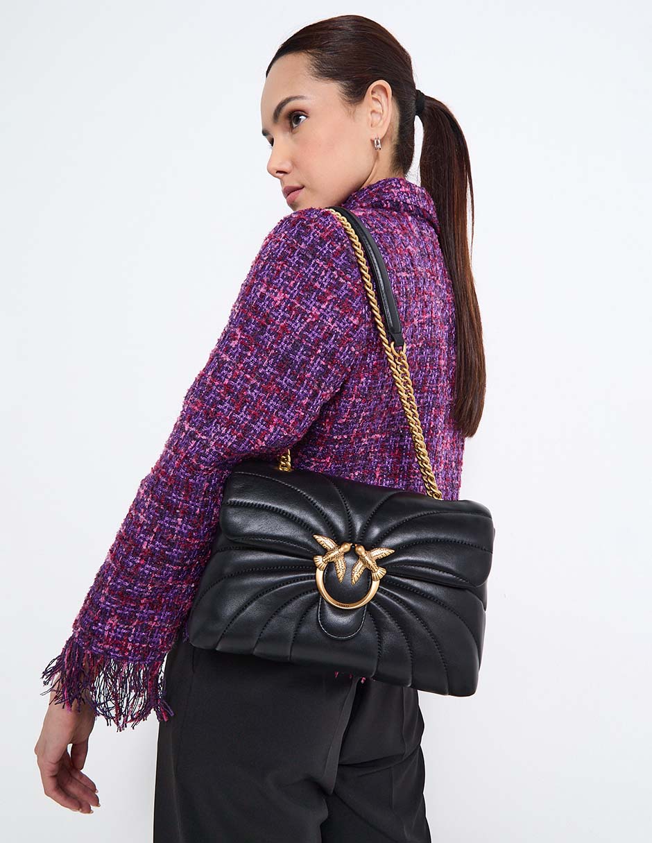 Bolsa crossbody Love Puff de piel para mujer 6