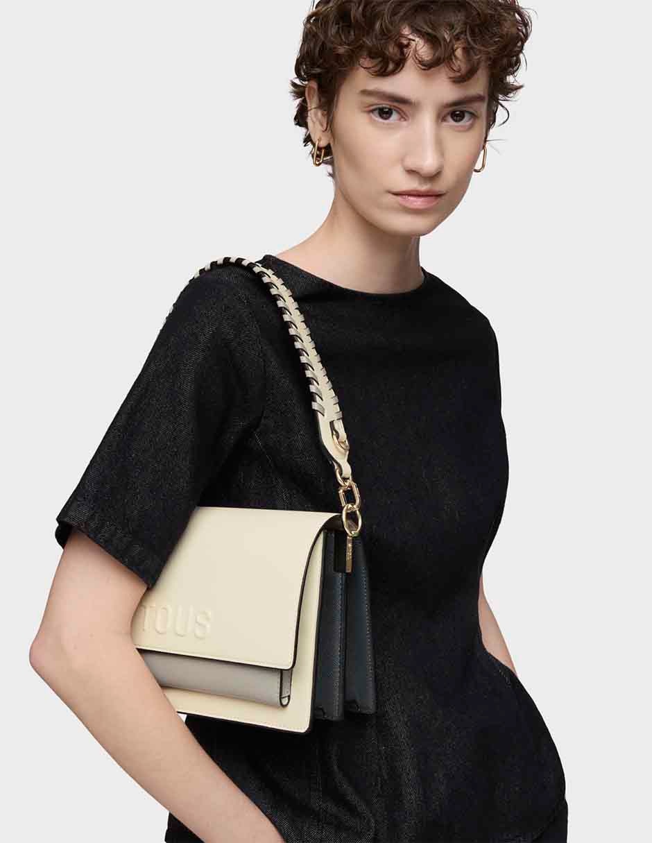 BOLSA Bandolera mediana POLIURE, BEIGE