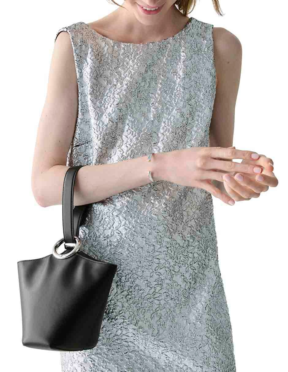 Bolsa bucket Halo de cuero para mujer 4