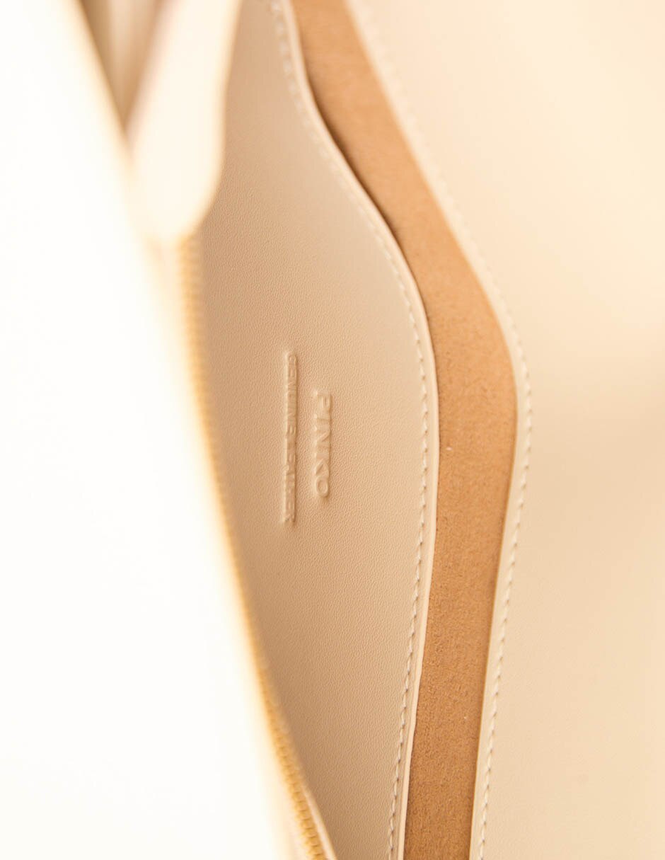 BOLSO PIEL, SIN TAMAÑO, BEIGE