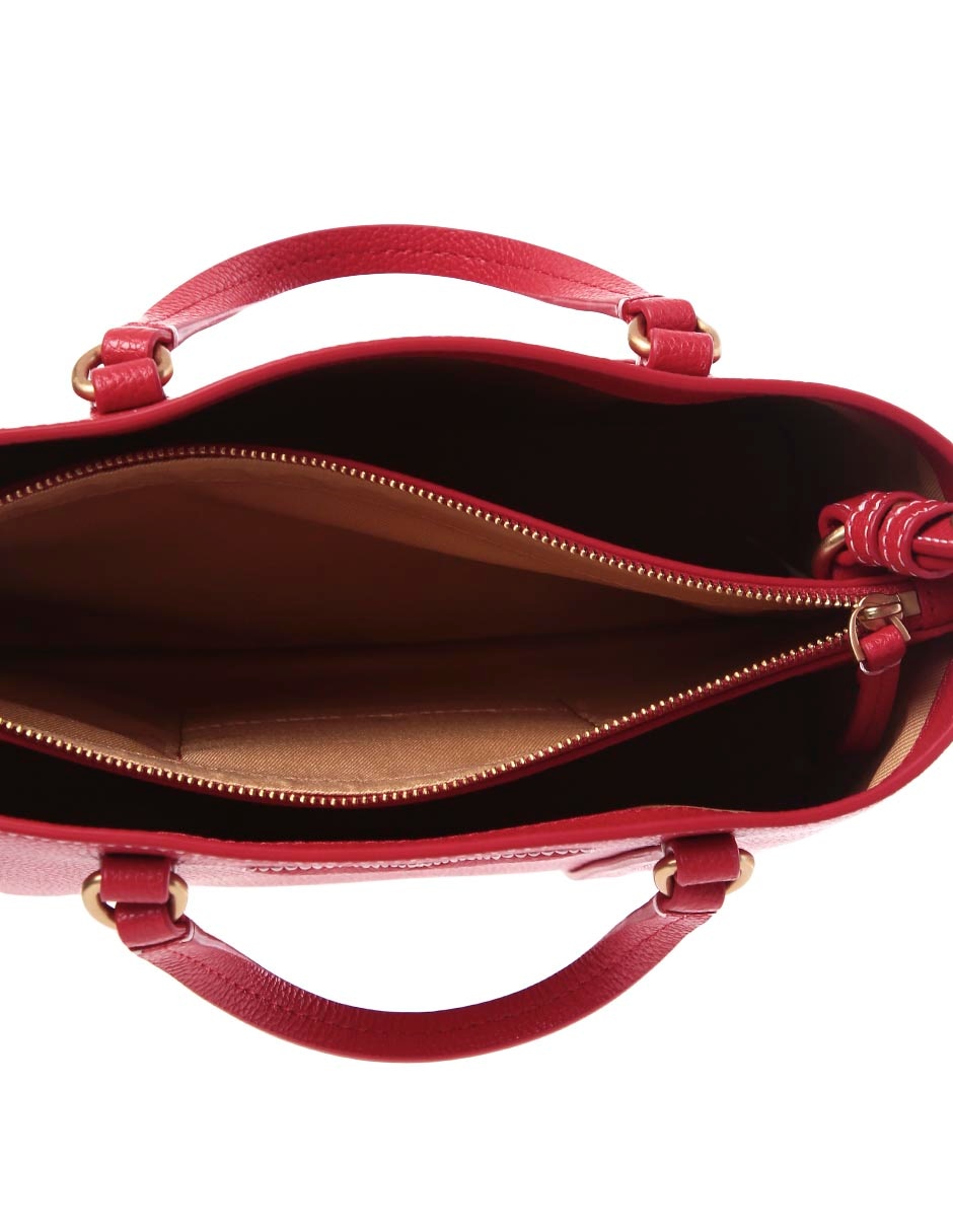 BOLSA CUERO, ROJO
