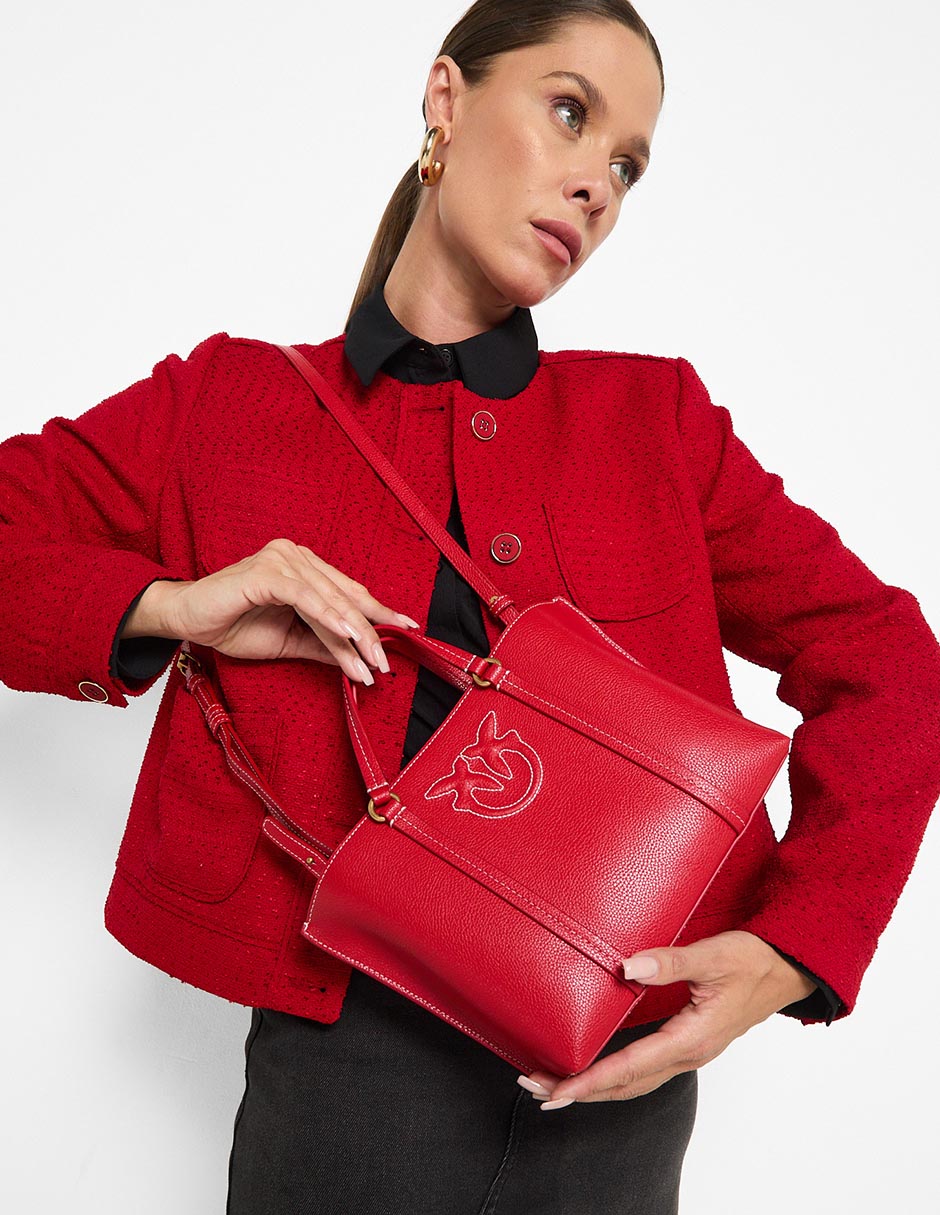 BOLSA CUERO, ROJO
