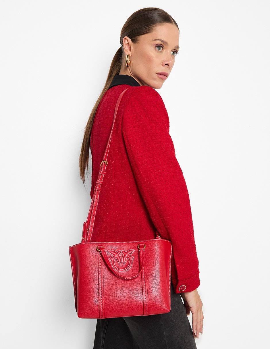 BOLSA CUERO, ROJO