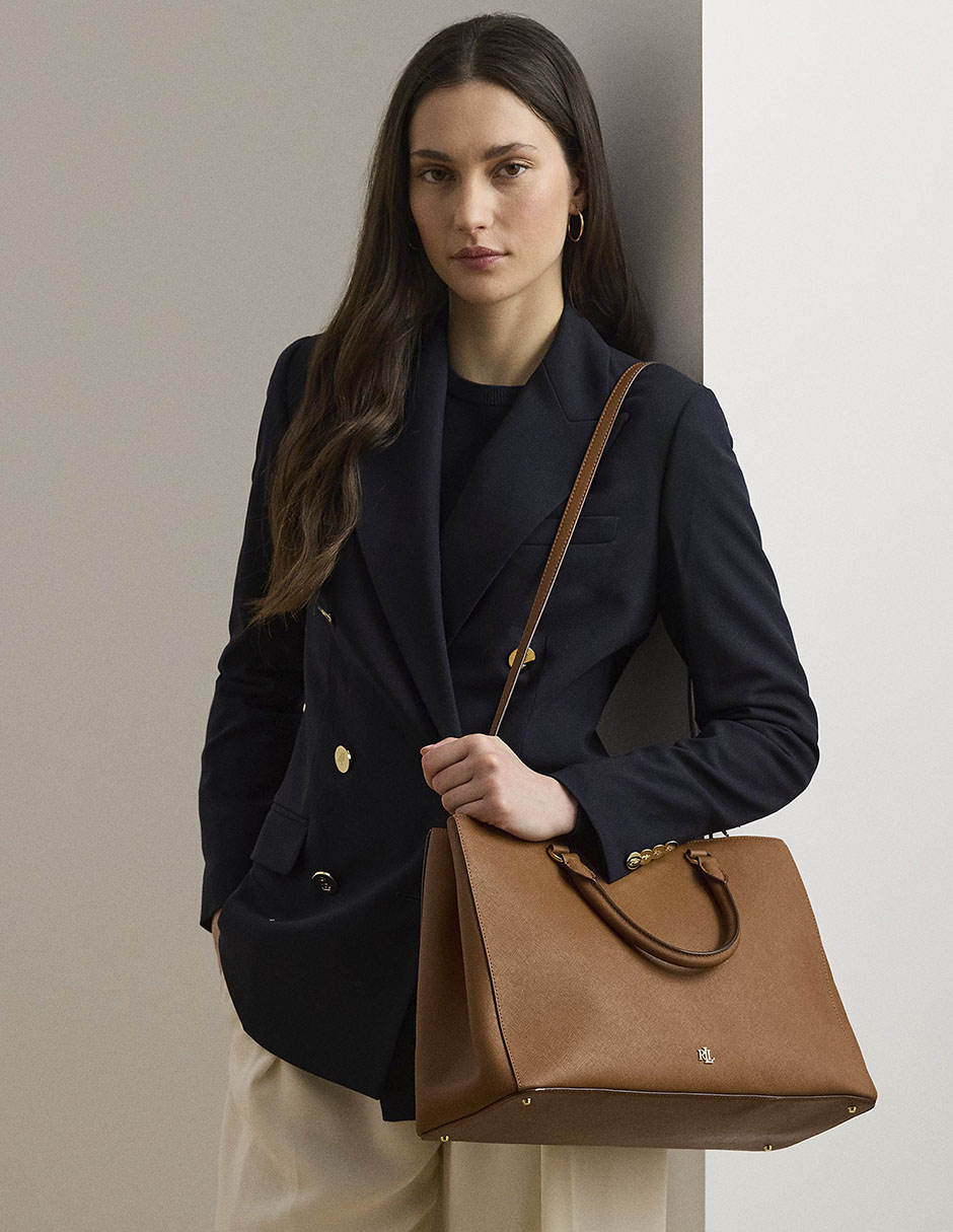 Bolsa satchel de piel para mujer 6