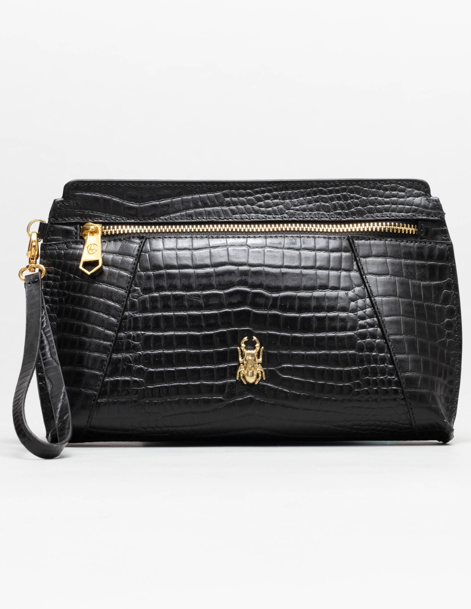 Bolsa wristlet Mantis Hand de piel para mujer
