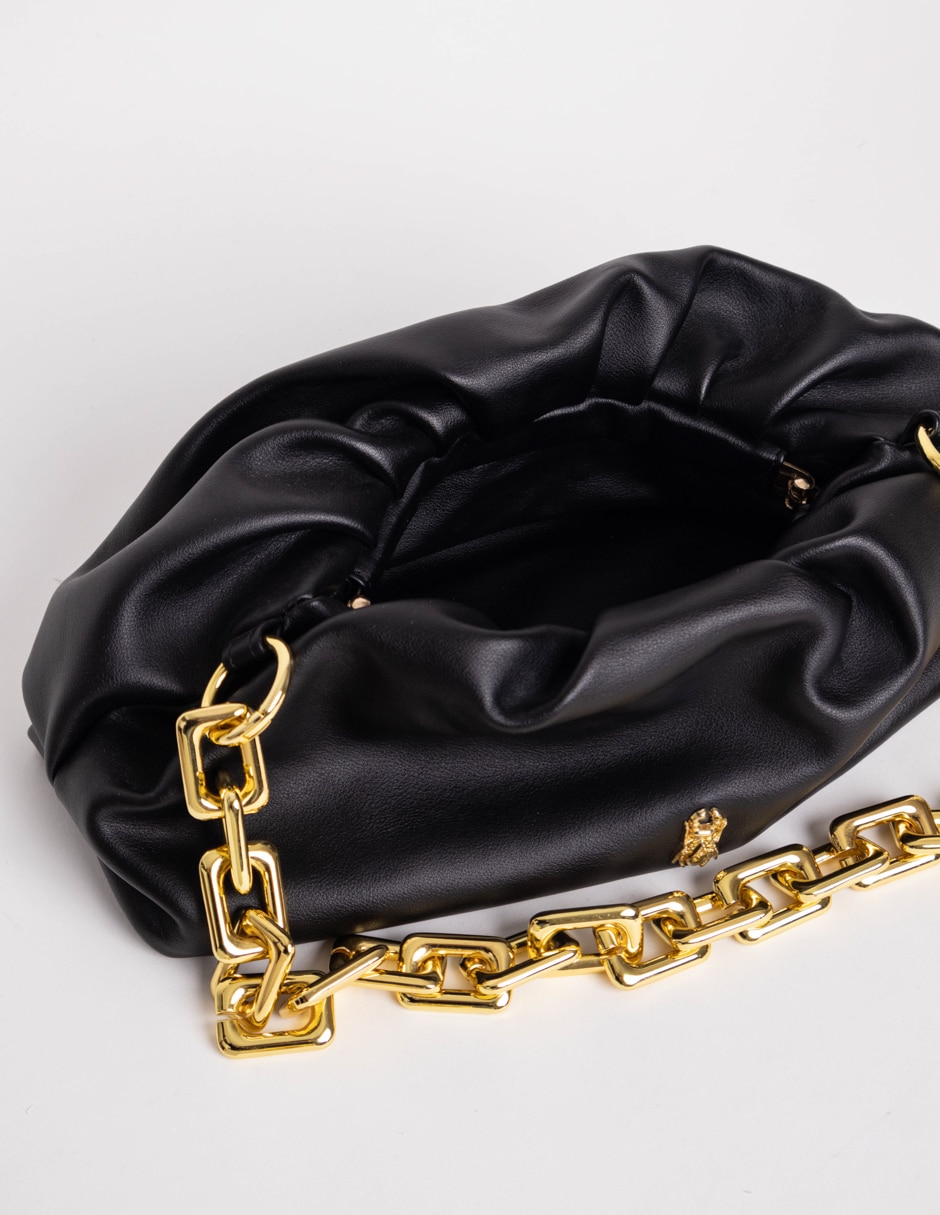 SATCHEL PIEL BOVINO, NEGRO