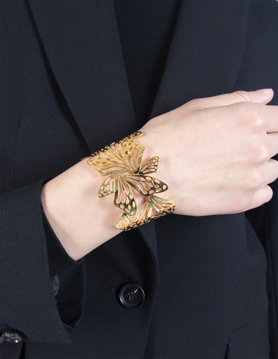 Brazalete de baño de oro 18 K Mariposa 4