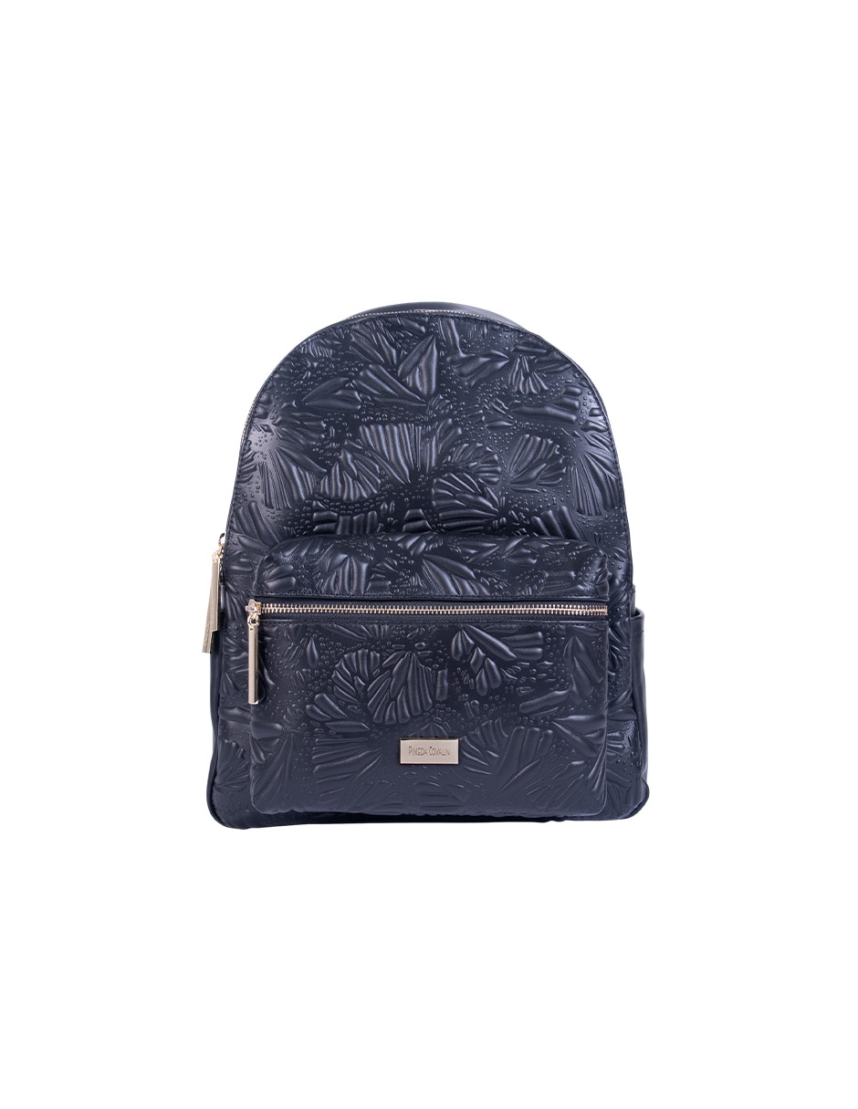 Backpack grabado mariposa de piel para mujer