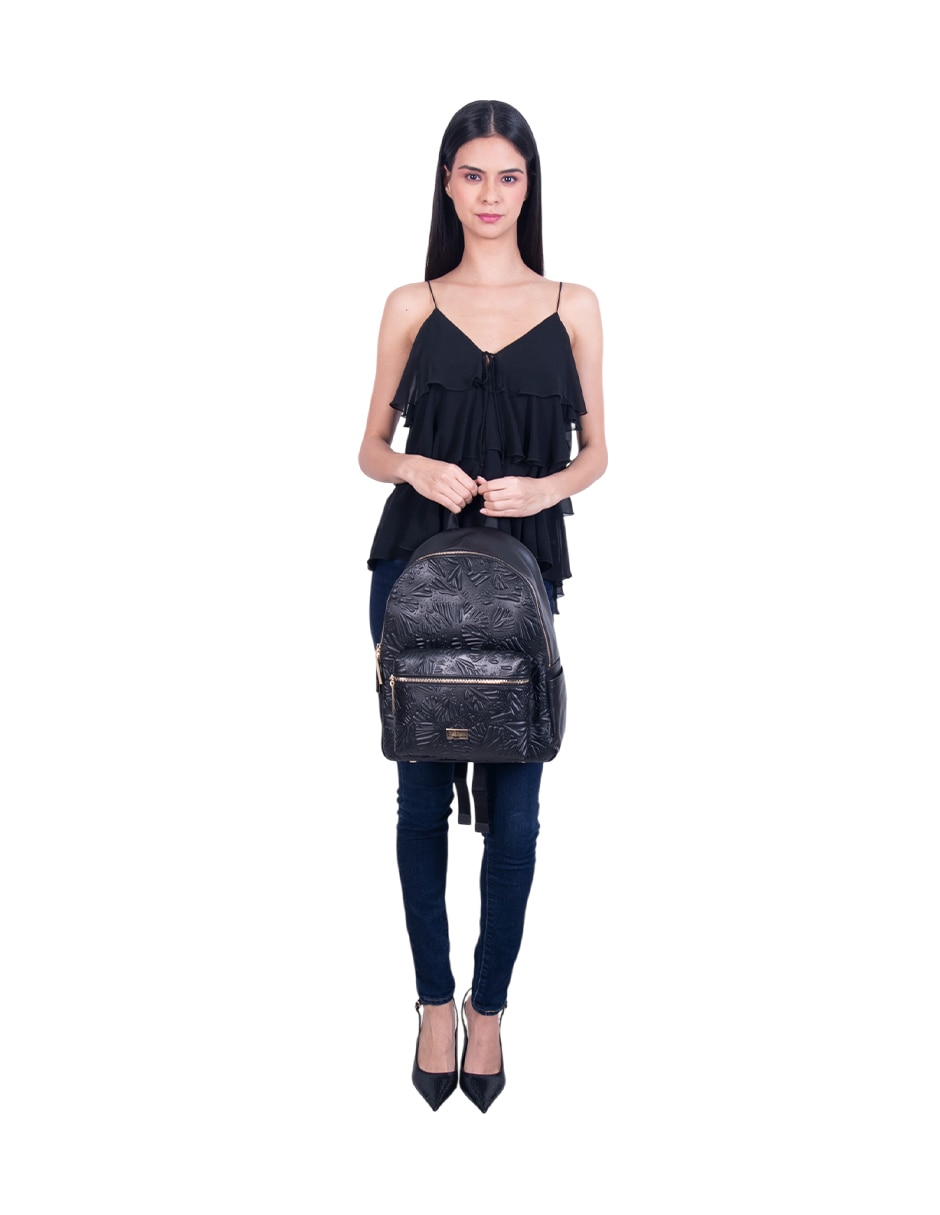Backpack grabado mariposa de piel para mujer 5