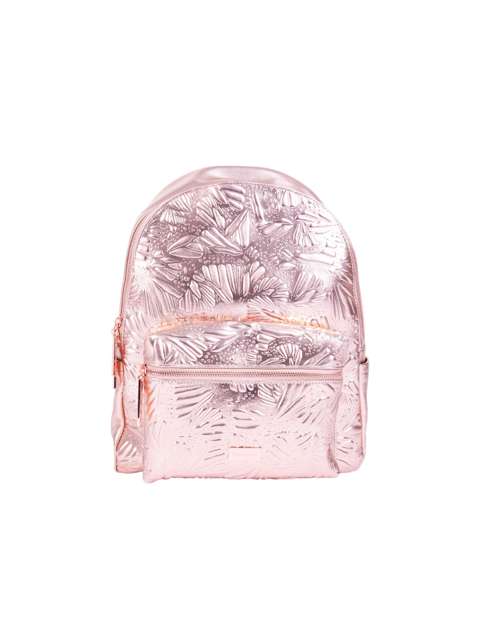 Backpack grabado mariposa de piel para mujer