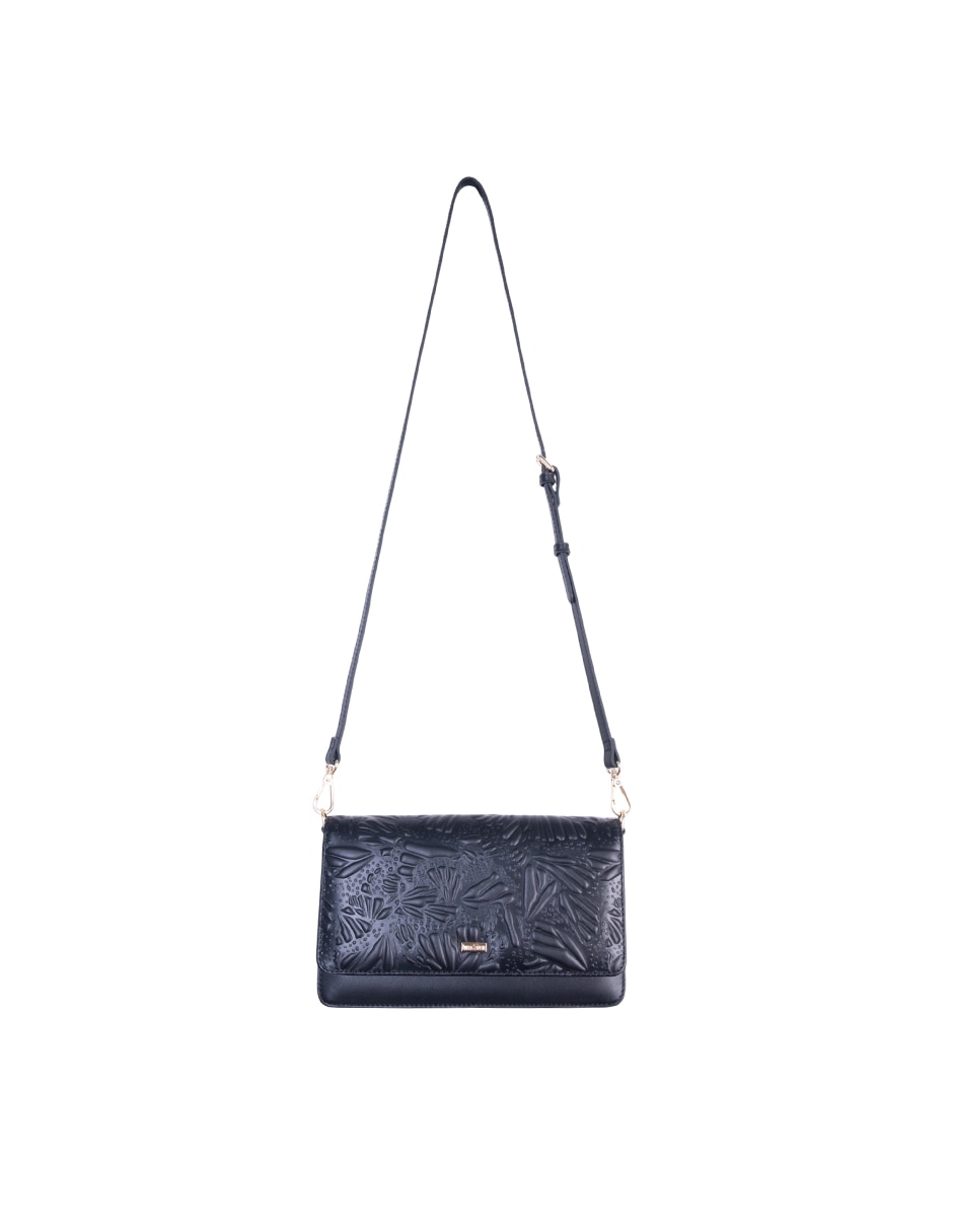 Bolsa crossbody Grabado Mariposa de piel para mujer