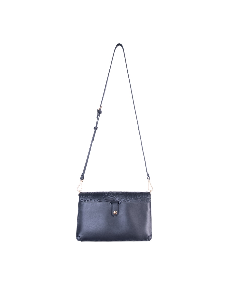 Bolsa crossbody Grabado Mariposa de piel para mujer 3