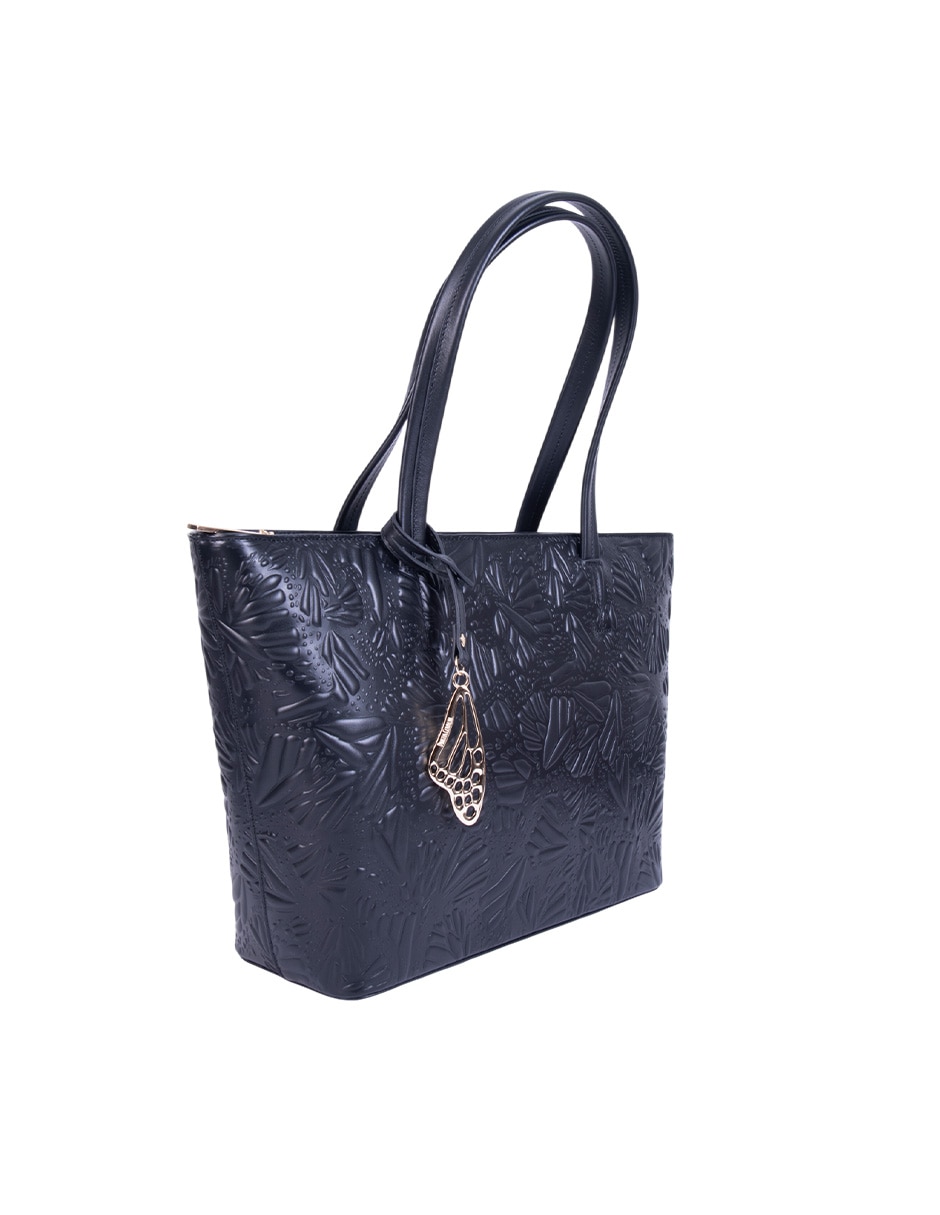 Bolsa tote Grabado Mariposa de piel para mujer 2