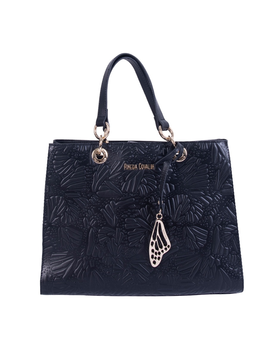 Bolsa satchel Grabado Mariposa de piel para mujer