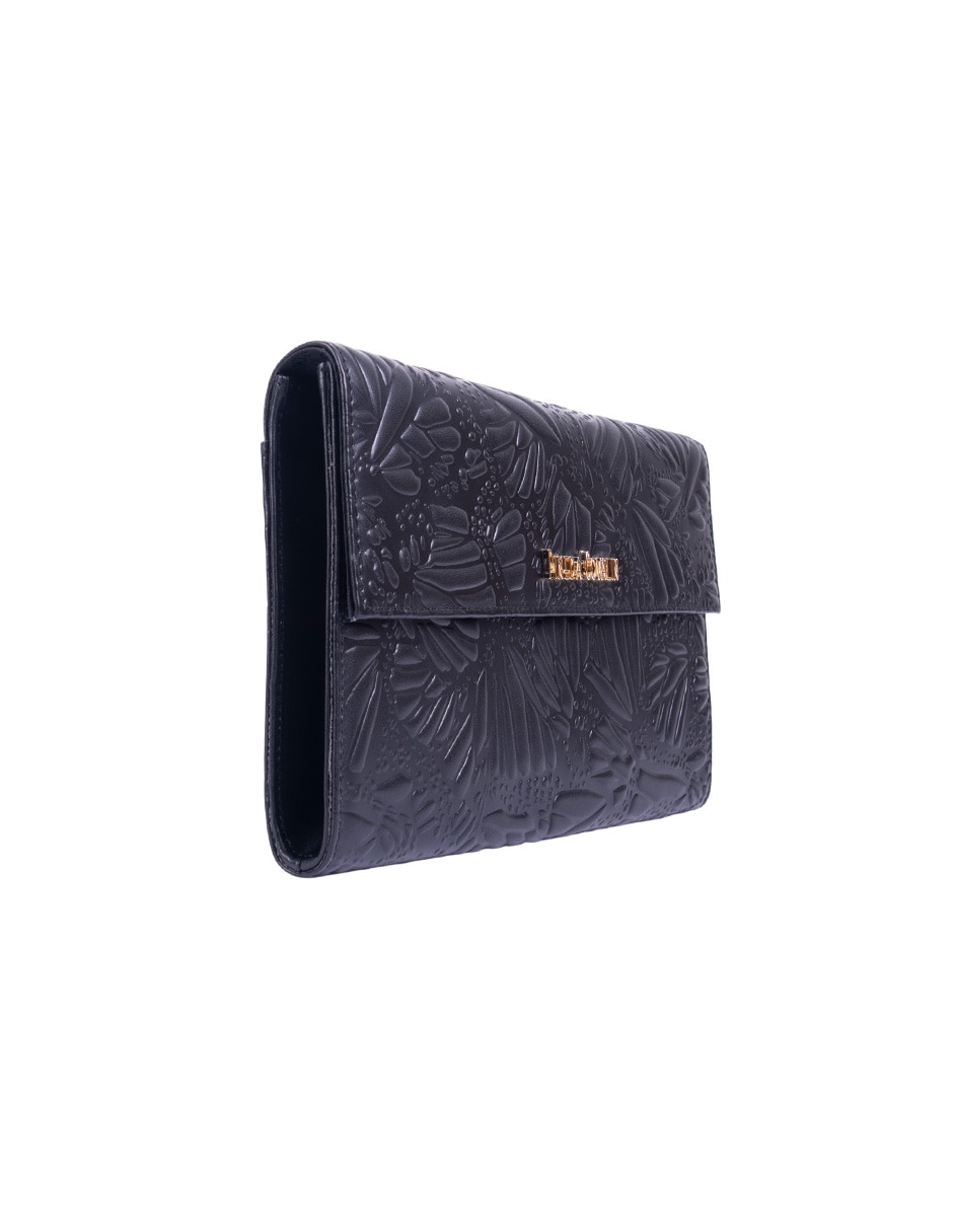 Bolsa clutch Grabado Mariposa de piel para mujer 3