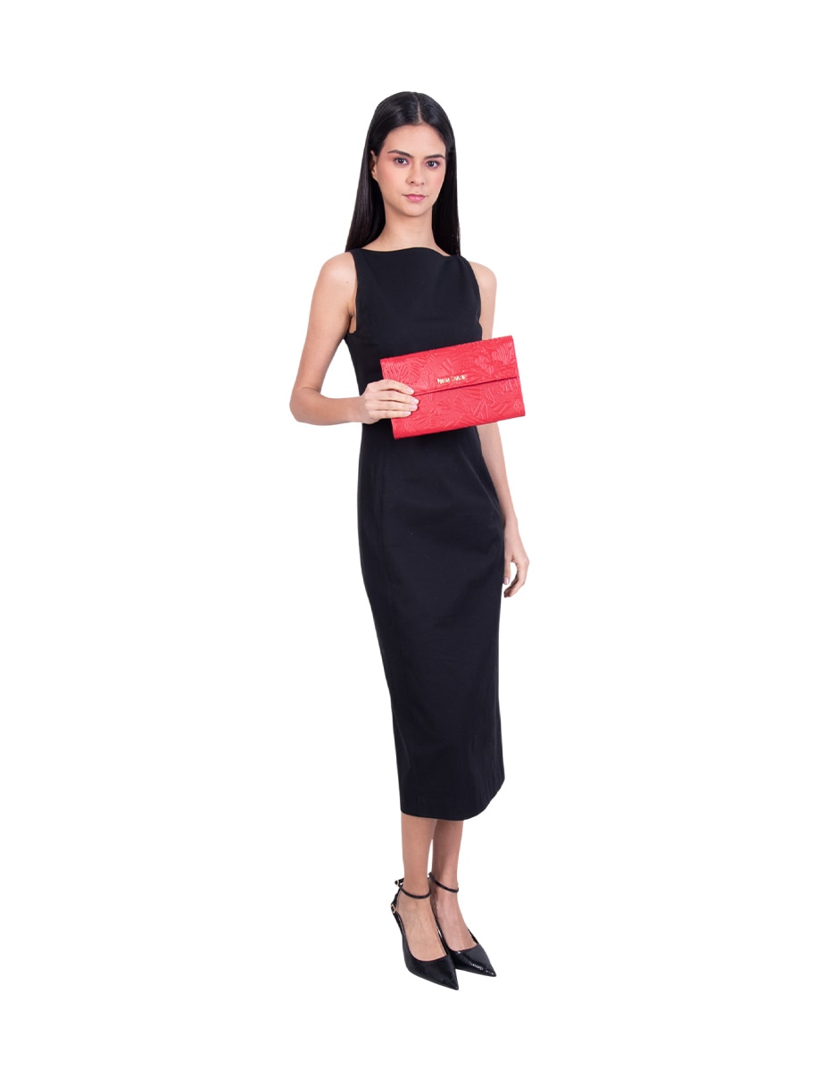 Bolsa clutch Grabado Mariposa de piel para mujer 6