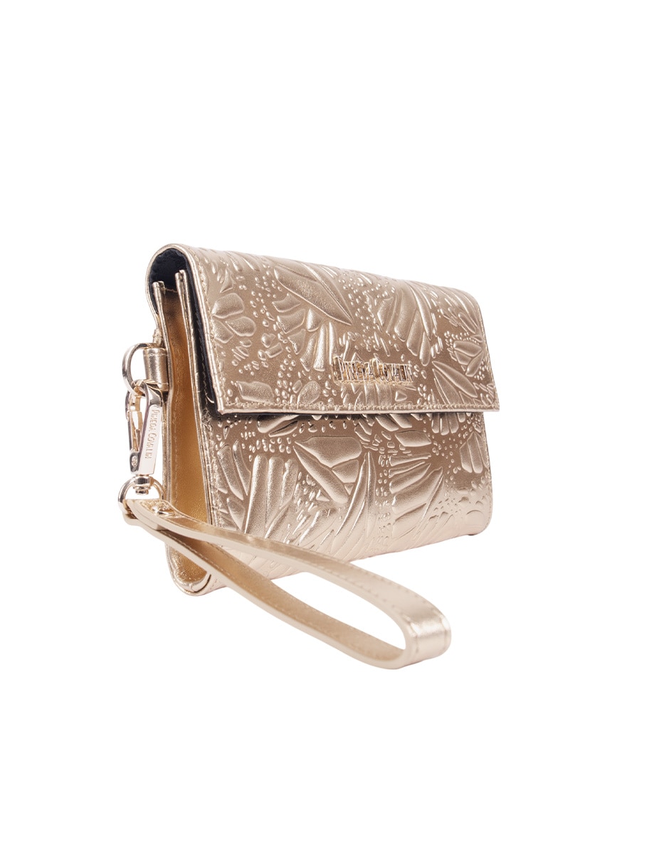 Bolsa clutch Grabado Mariposa de piel para mujer 2