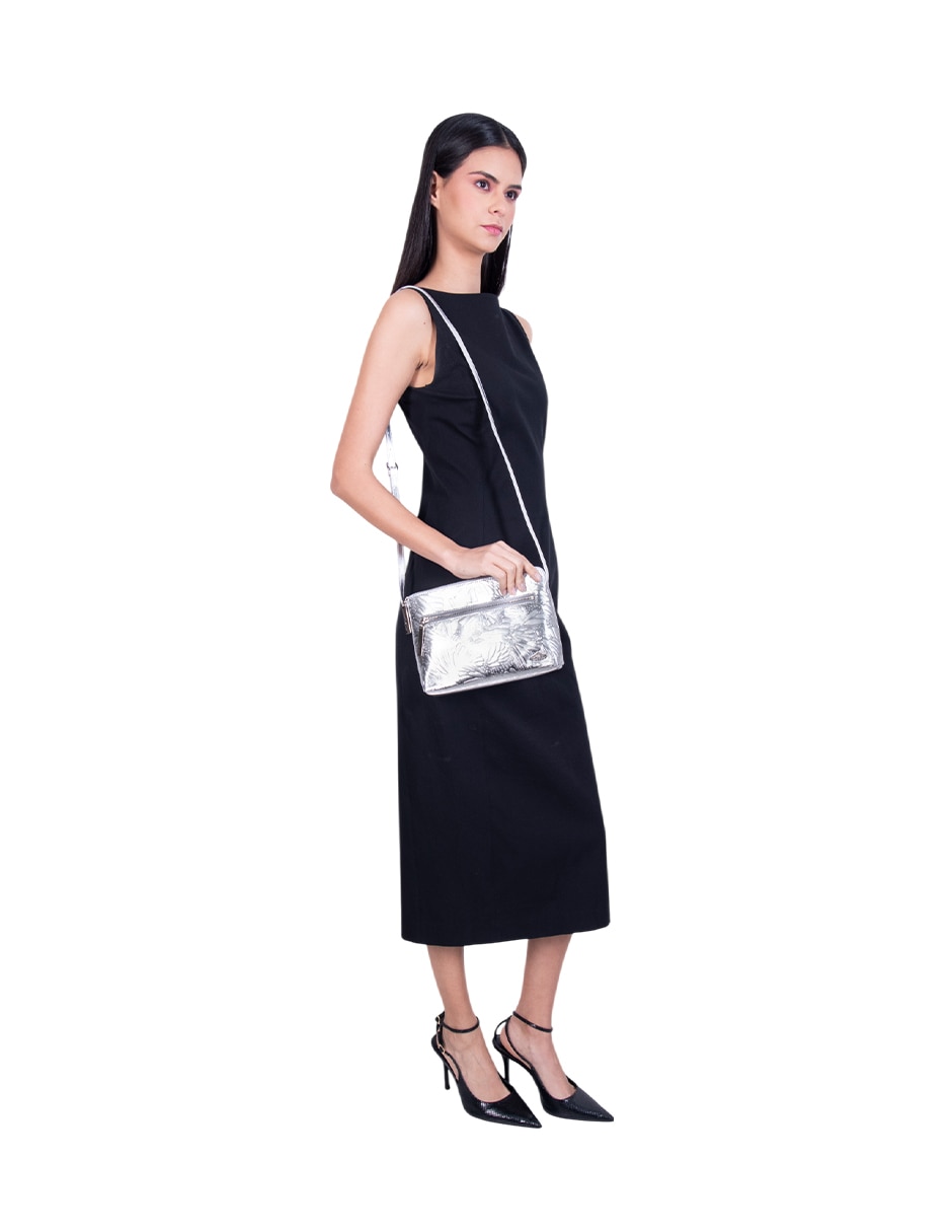 Bolsa crossbody Grabado Mariposa de piel para mujer 5