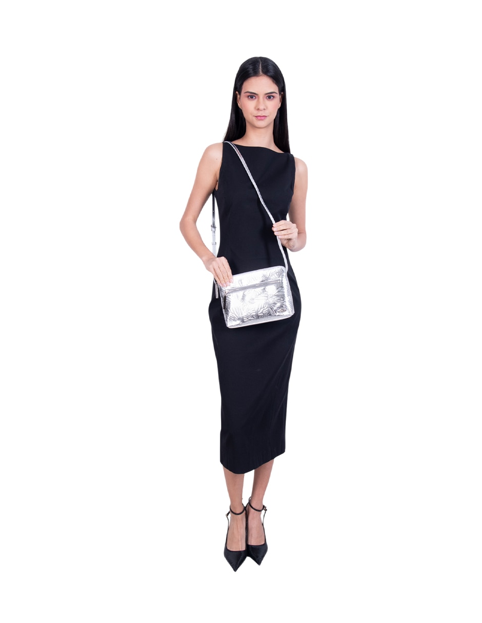 Bolsa crossbody Grabado Mariposa de piel para mujer 6
