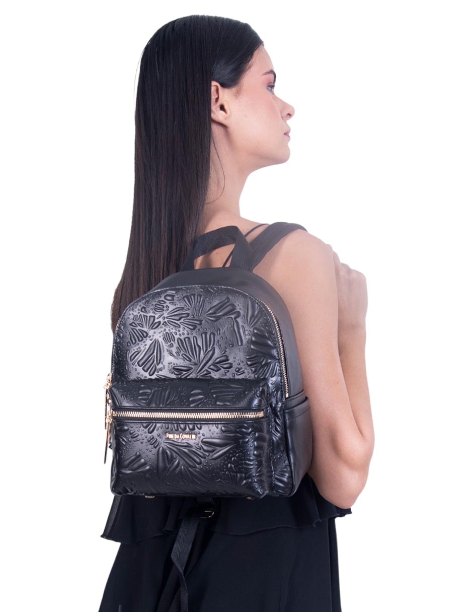 Bolsa backpack Grabado Mariposa de piel para mujer 2