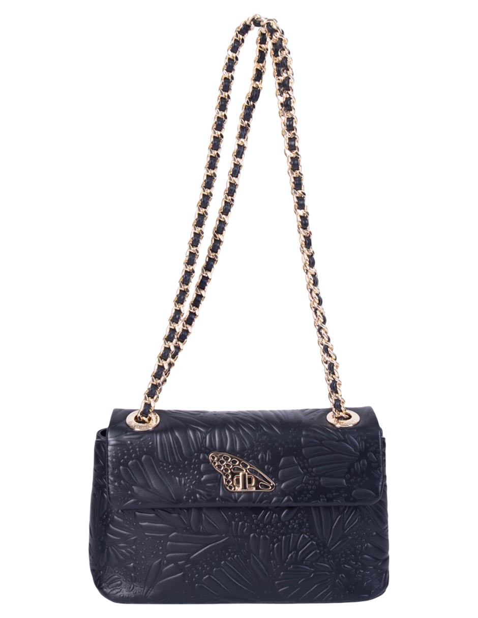 Bolsa crossbody Grabado Mariposa de piel para mujer
