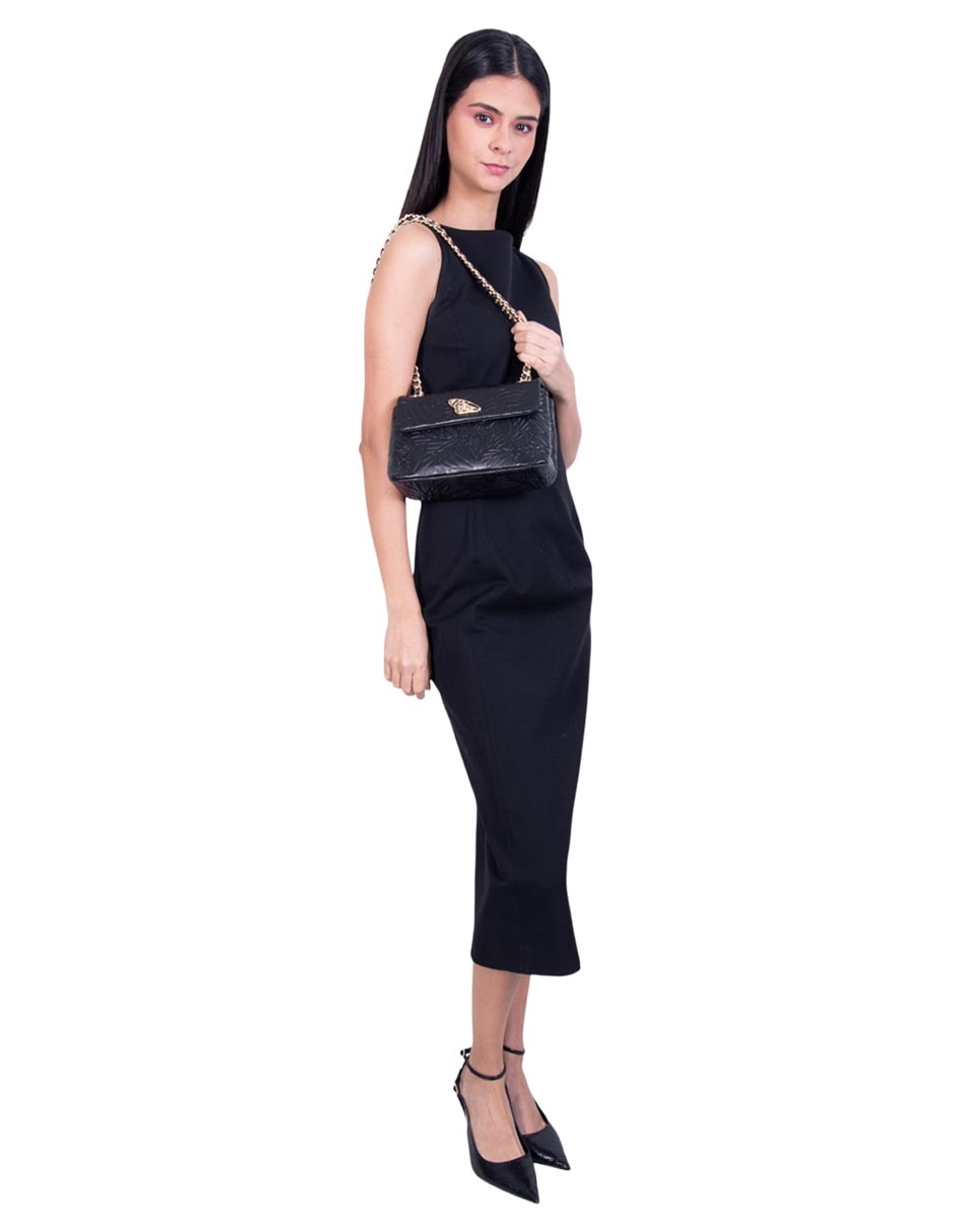 Bolsa crossbody Grabado Mariposa de piel para mujer 5
